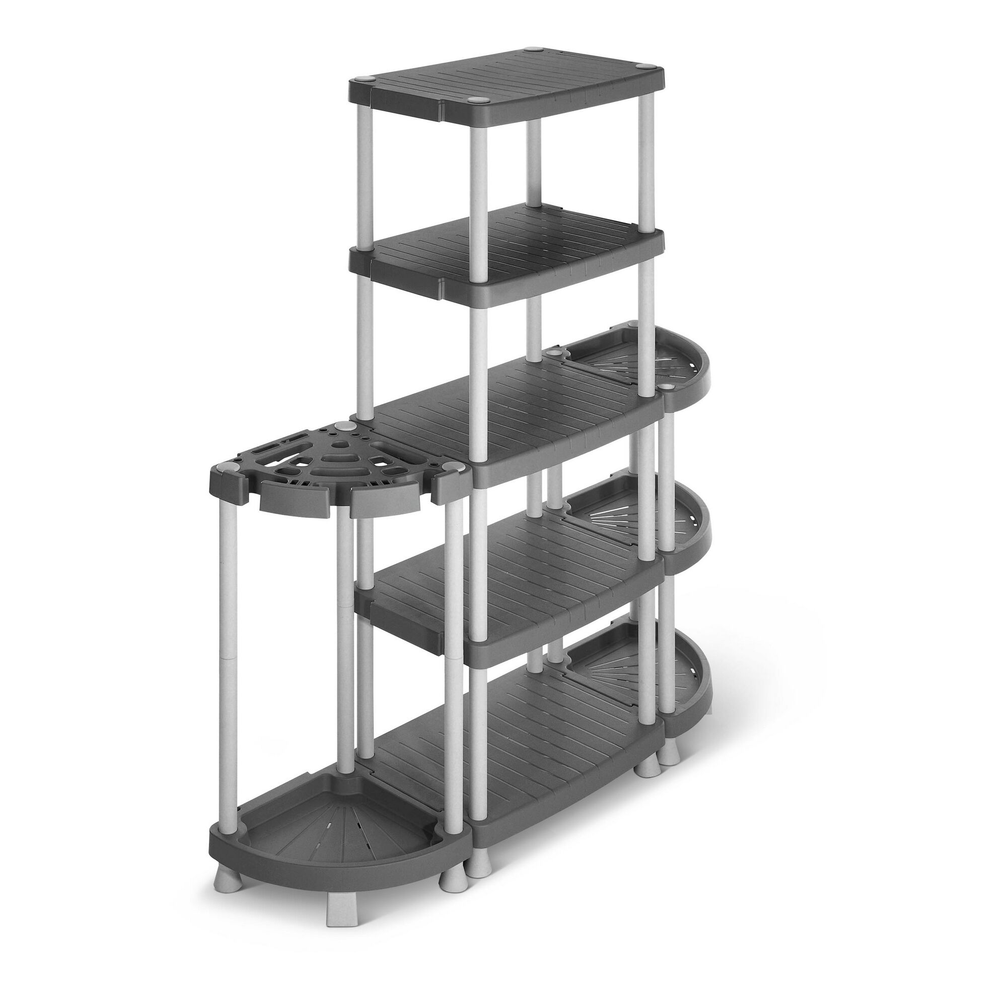 Graues Kunststoffregal Universal 3-tlg.