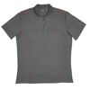 Graues Poloshirt mit orangenen Nähten und Brusttasche