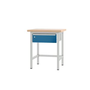 Pofi-Werktisch '11-WT-1' lichtgrau/enzianblau 75 x 70 x 85,5 cm