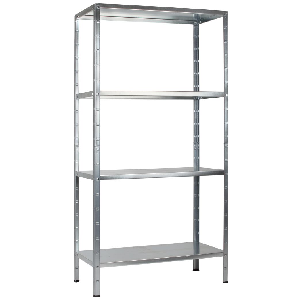 Steck-Grundregal 200 x 100 x 50 cm, 4 Böden, verzinkt, Tragkraft 280 kg