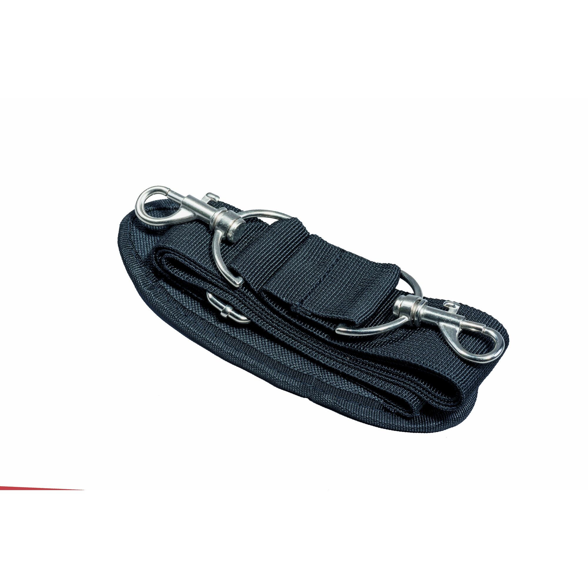 AluPlus Strap 140, ein schwarzer Tragegurt mit Metallringen