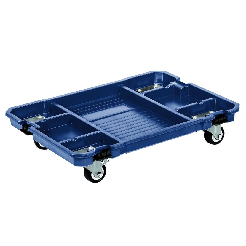 Blauer Systemkoffer mit Rollen