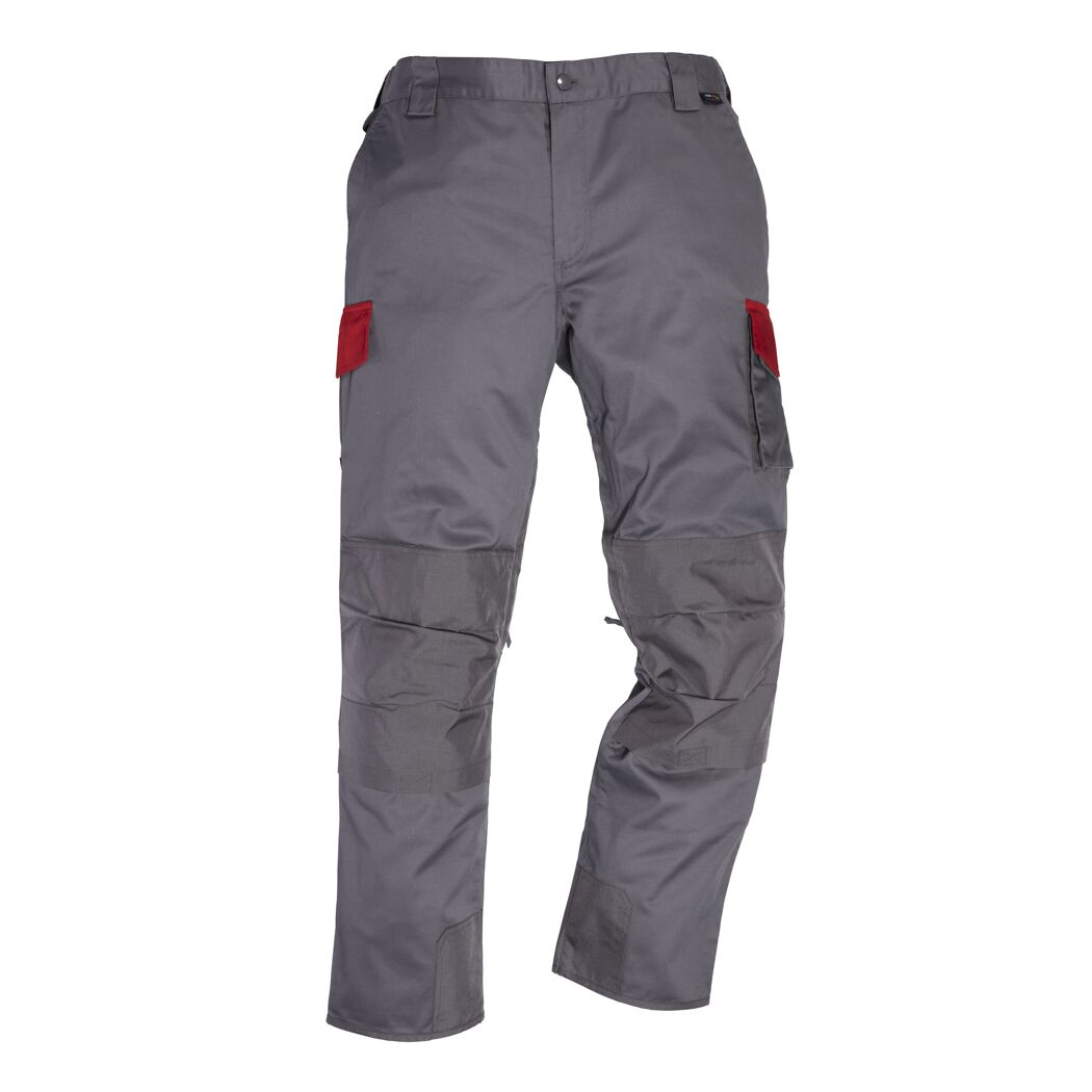 Graue Arbeitshose mit roten Details