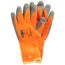 Ein Paar orange Winterhandschuhe der Marke Noyon