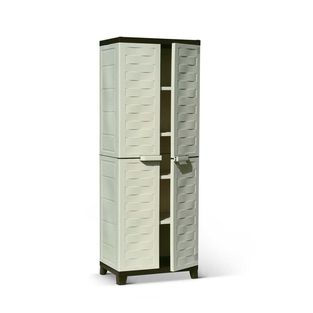 Kunststoffschrank Premium grau, geöffnet
