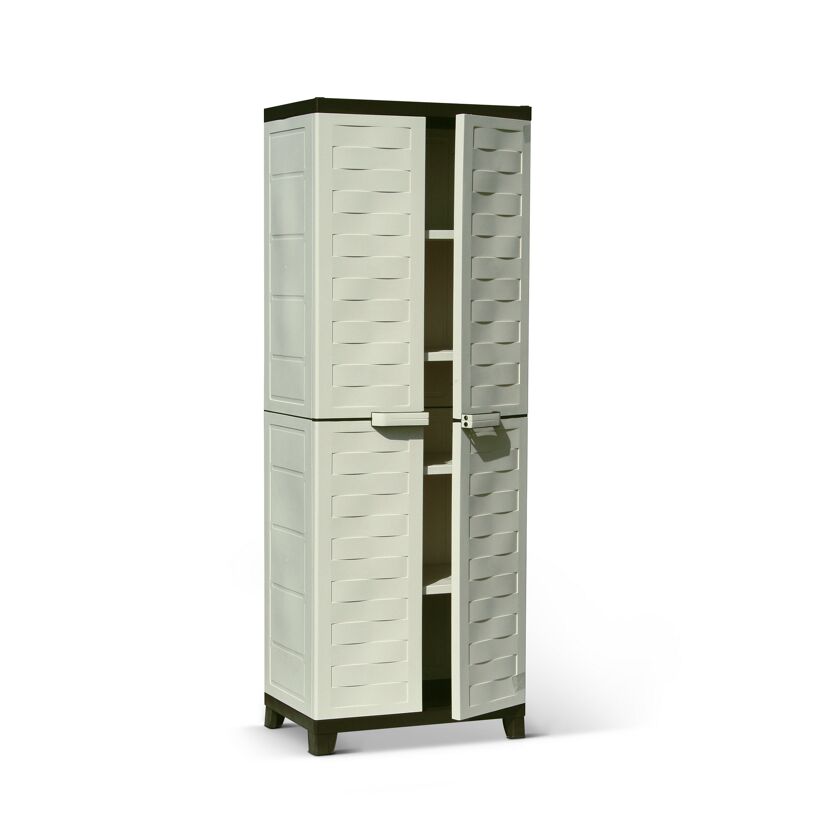 Kunststoffschrank Premium grau, geöffnet