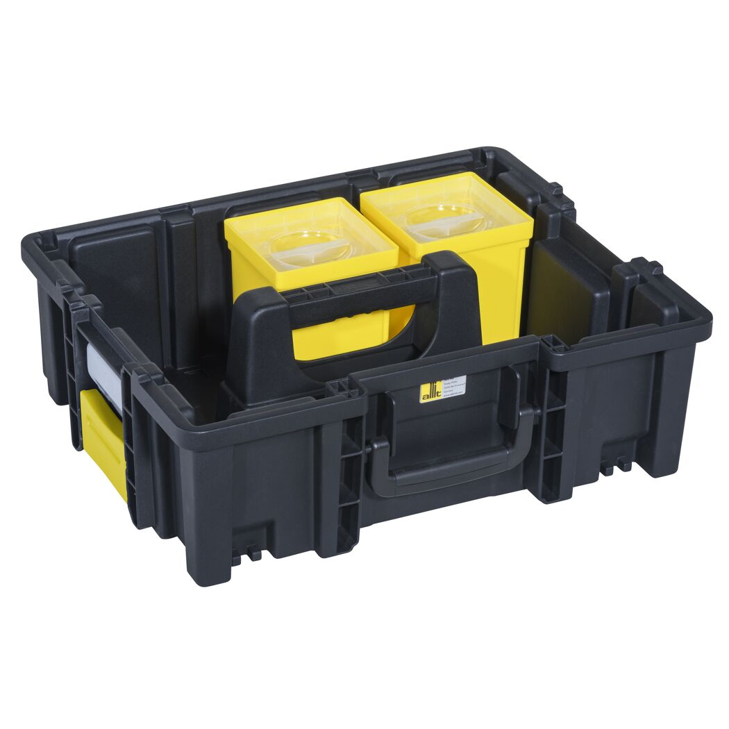 Schwarzer Werkzeugkasten EuroPlus Pro KC44150 mit zwei gelben Einsätzen