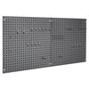 Graues Lochwandsystem mit Haken-Set.