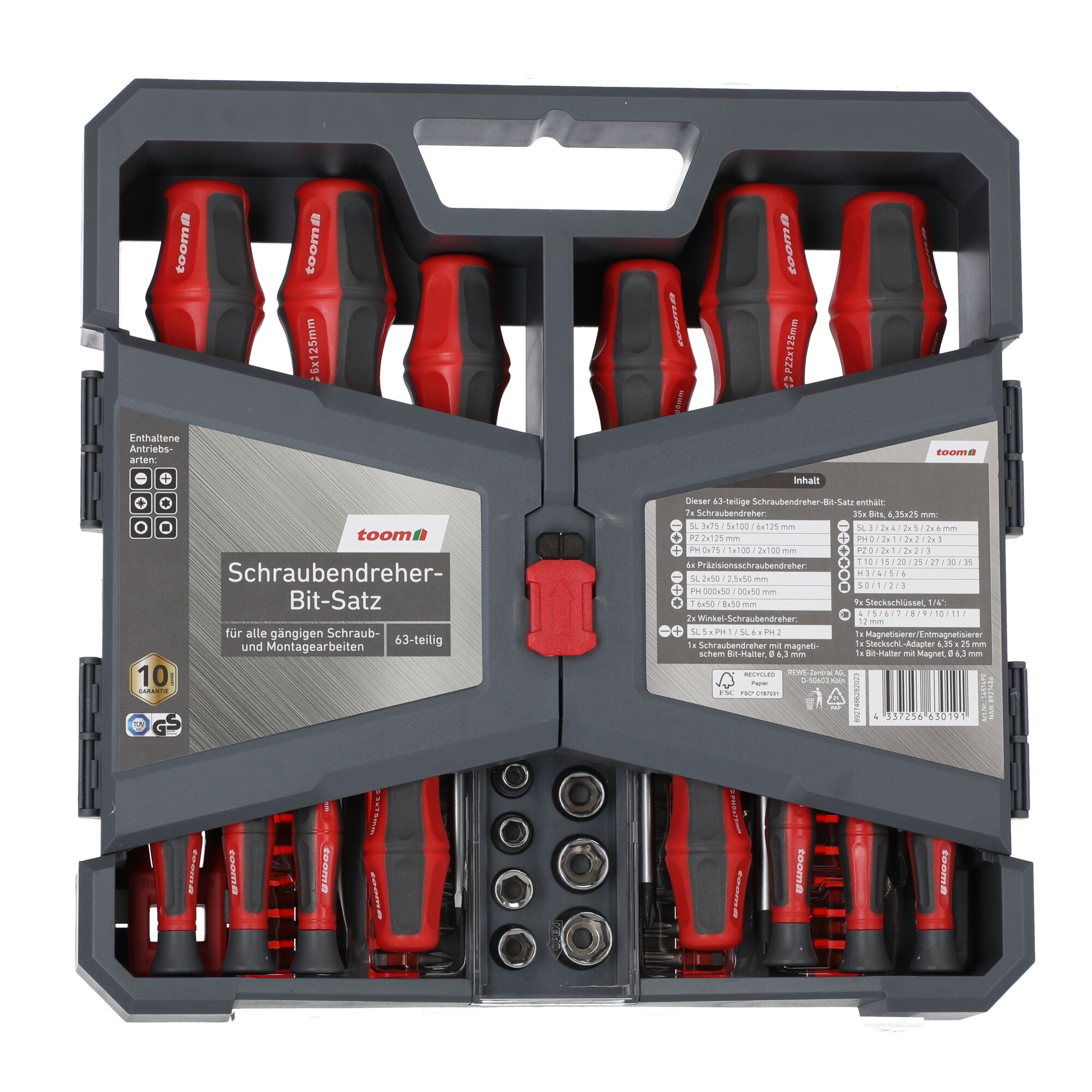 63-teiliger Schraubendreher-Bit-Satz von toom