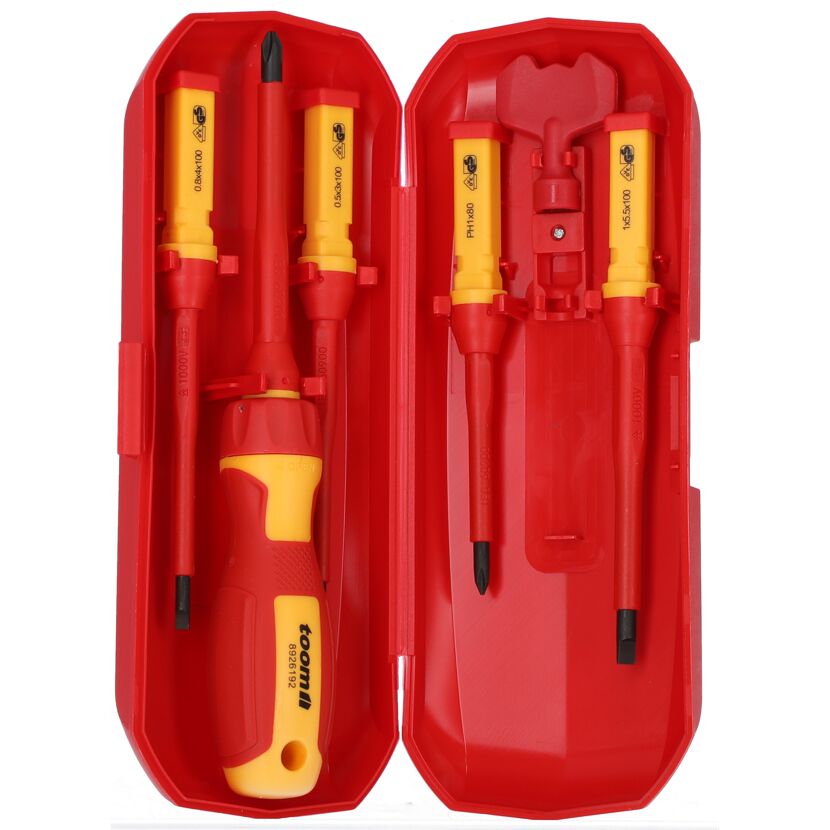 VDE-Schraubendreher-Set, 7-teilig, rot-gelb