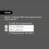 Inhalt eines 3-teiligen VDE-Schraubendreher-Sets mit Phasenprüfer
