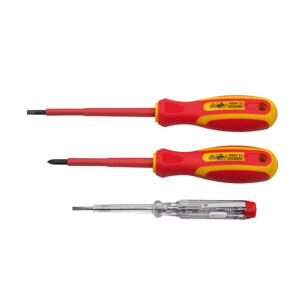 VDE-Schraubendreher-Satz inklusive Phasenprüfer 125-250 V, 3-teilig
