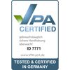 VPA-Zertifikat: Gebrauchstauglich, sichere Handhabung, überwacht, ID 7771, getestet und zertifiziert in Deutschland.