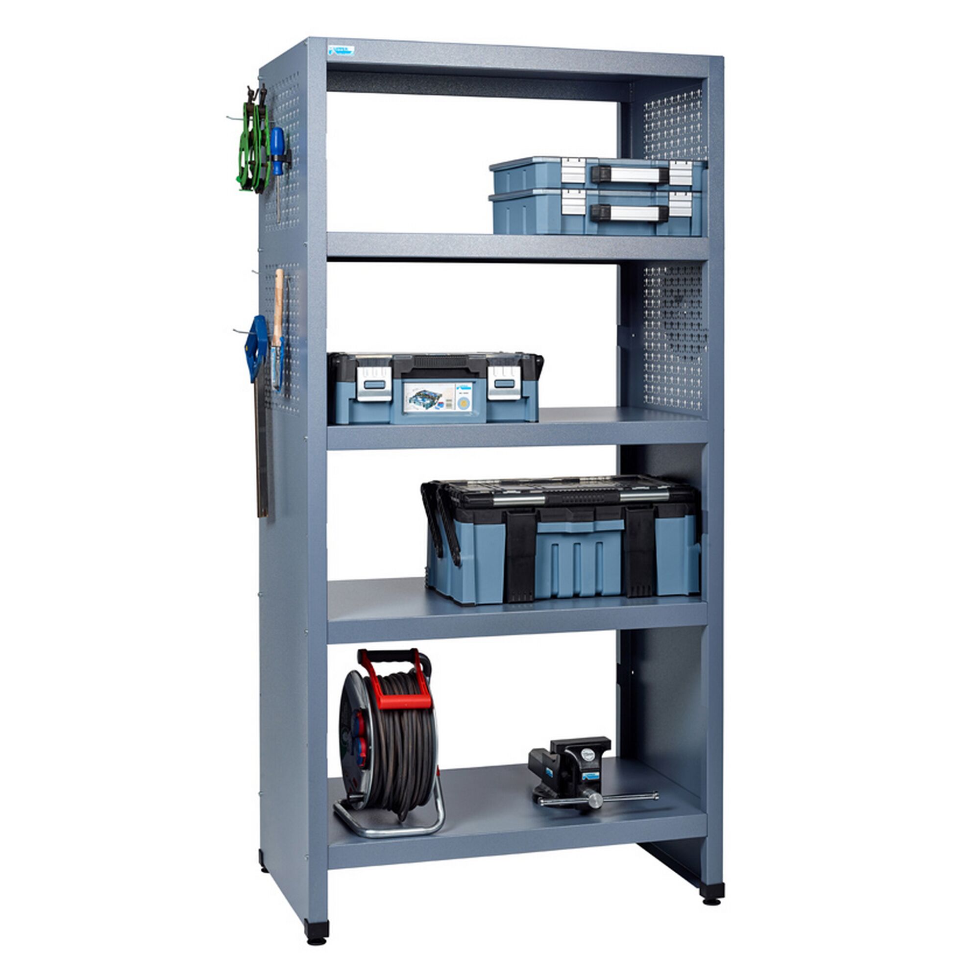 Werkzeugschrank mit Werkzeug und Kabeltrommel