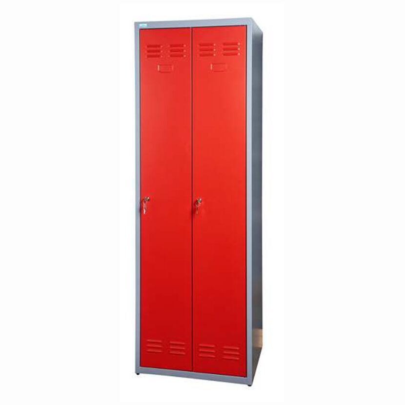 Roter Kleiderspind mit zwei Türen