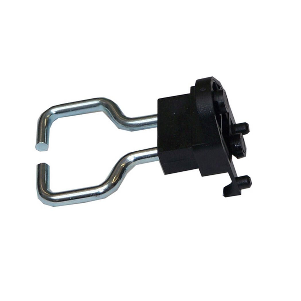 Metallhalterung mit schwarzem Kunststoffelement