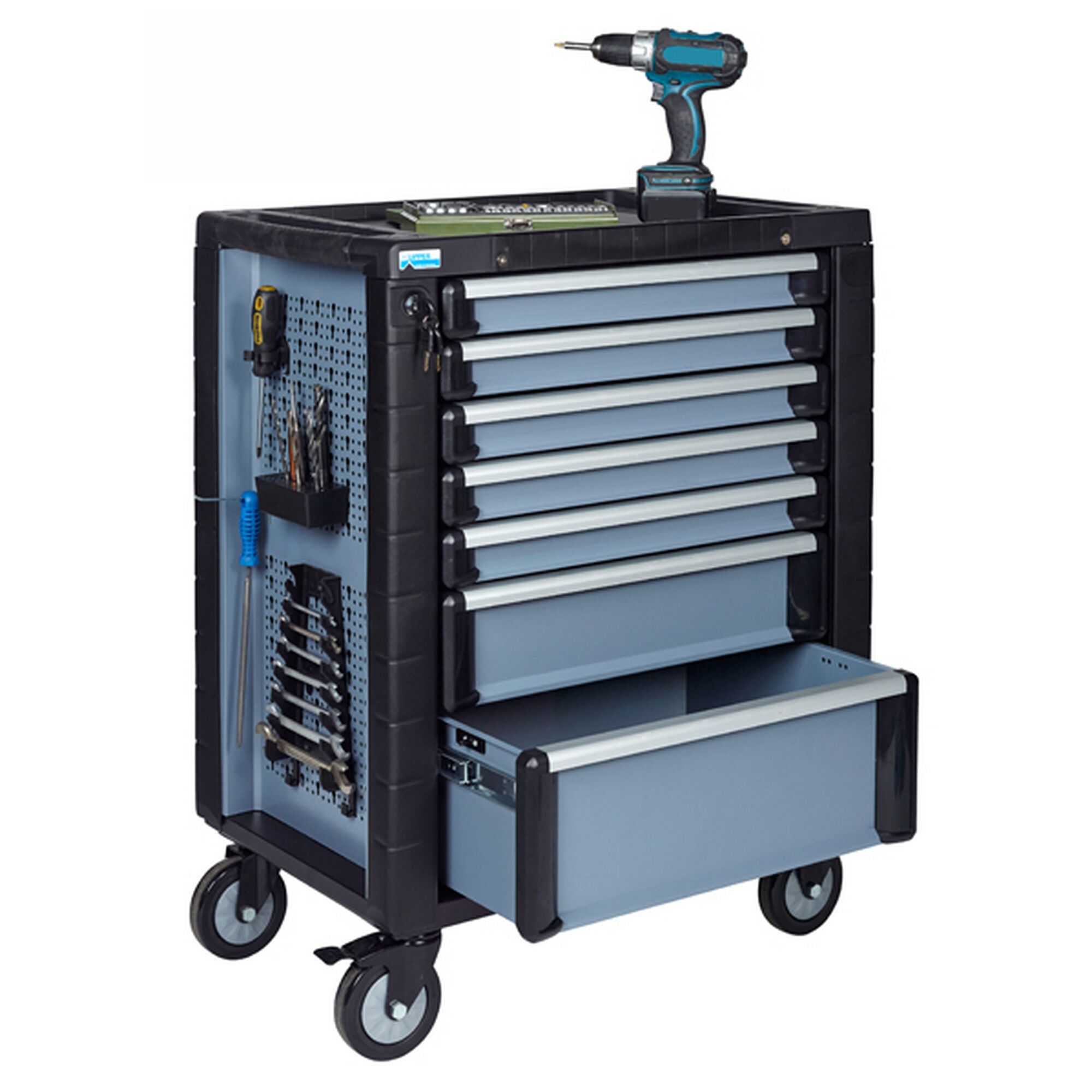 Werkzeugwagen mit Akkuschrauber