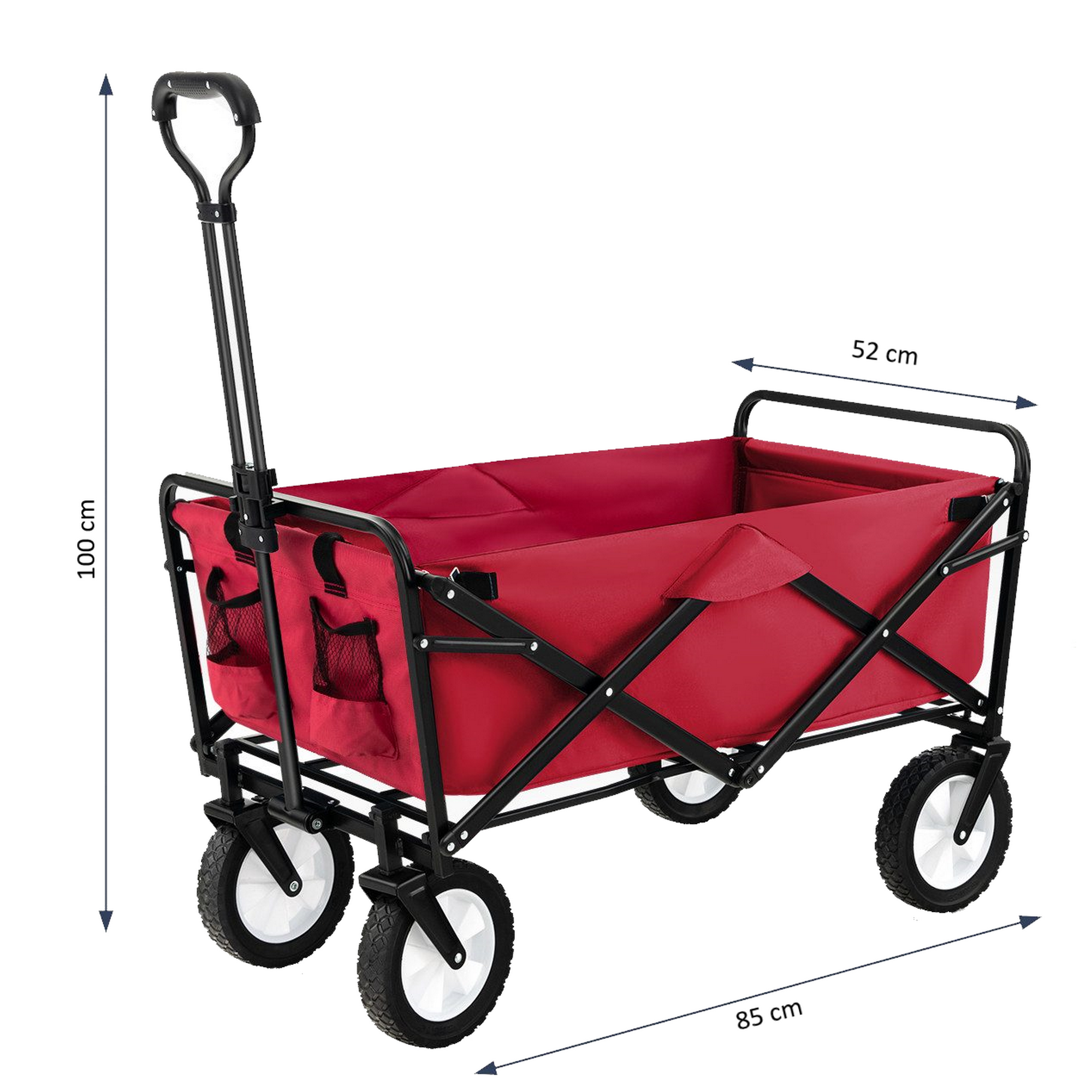 Bollerwagen faltbar rot 100 x 52 x 85 cm