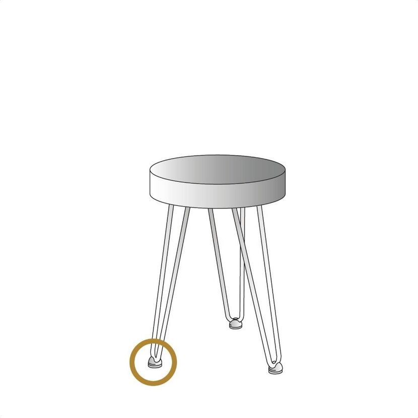 Runder Hocker mit Möbelbeinsch.