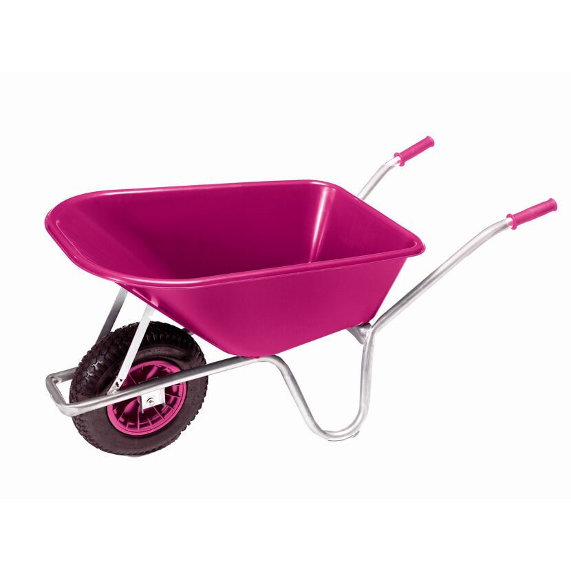 Pinke Schubkarre mit einem Rad