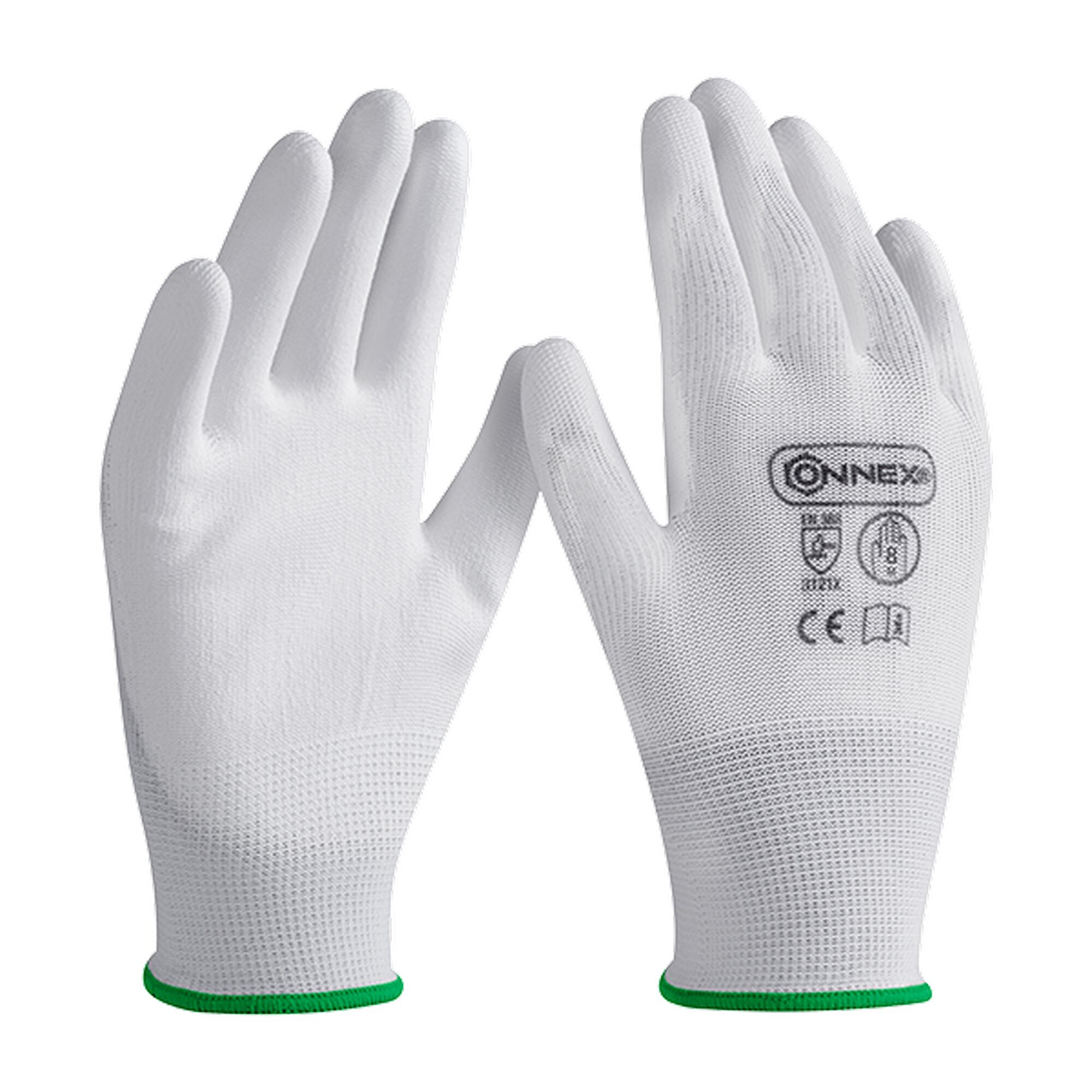 Ein Paar weiße Arbeitshandschuhe