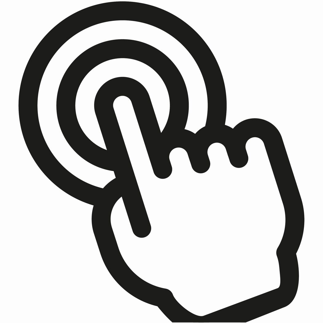 Finger tippt auf Oberfläche