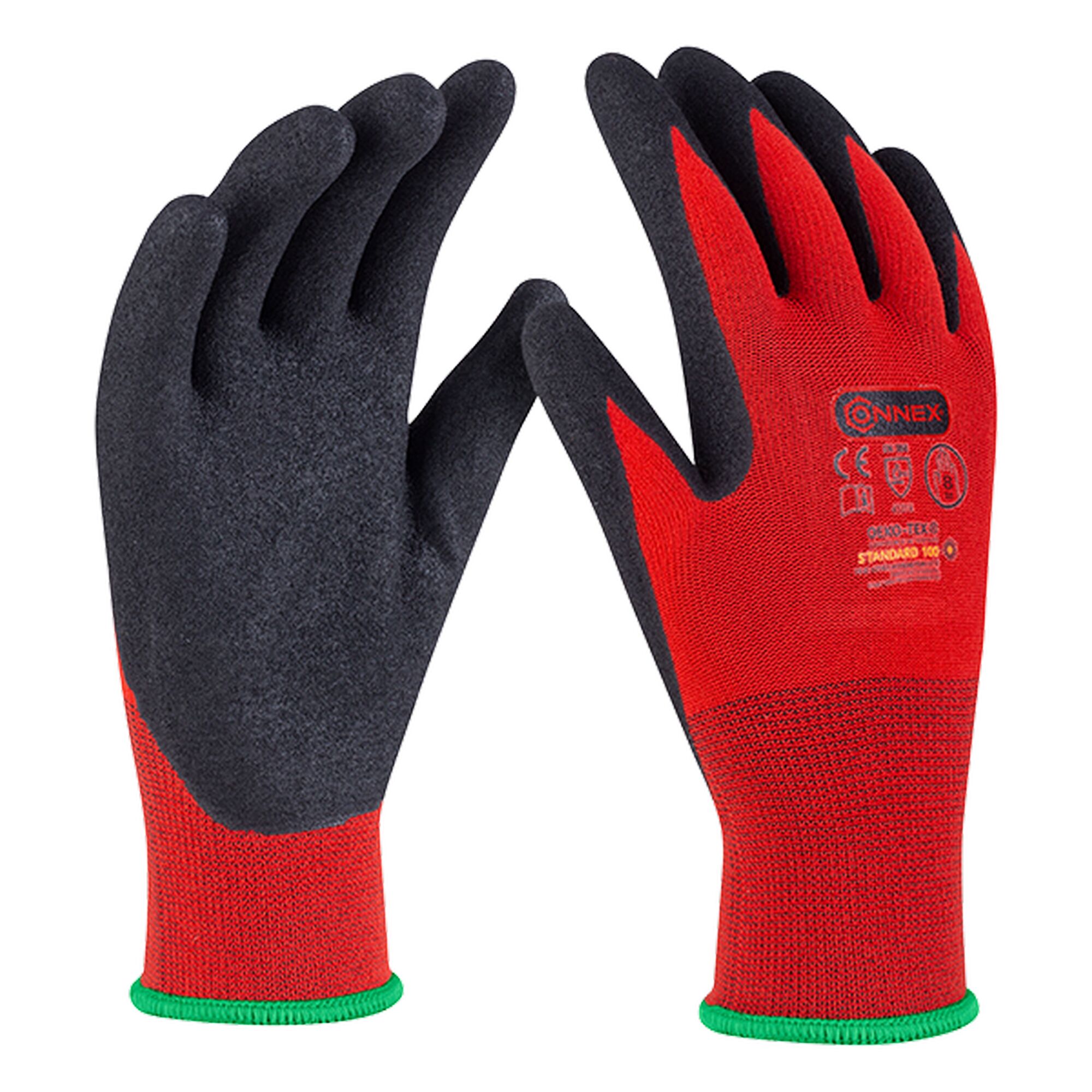 Ein Paar rote Arbeitshandschuhe