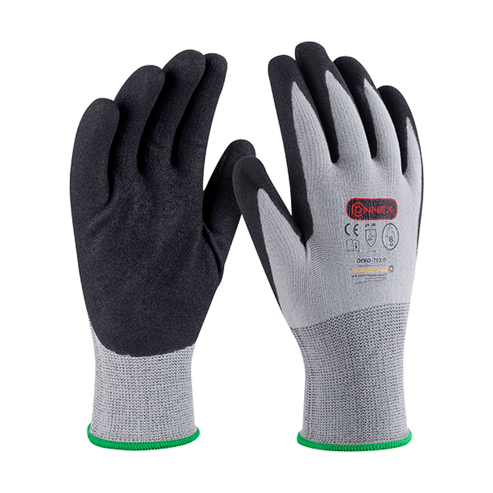 Schwarze und graue Arbeitshandschuhe