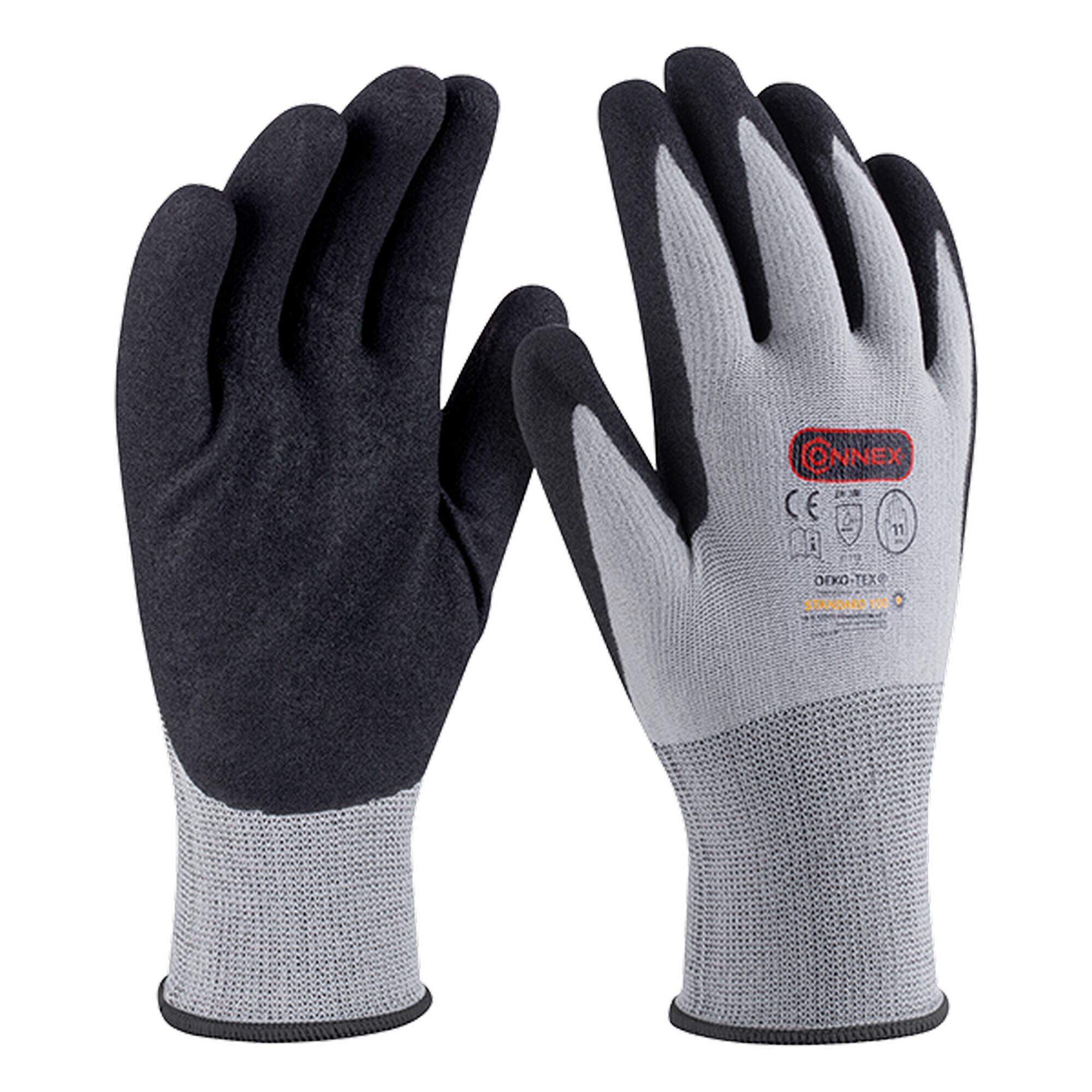 Zwei graue Arbeitshandschuhe