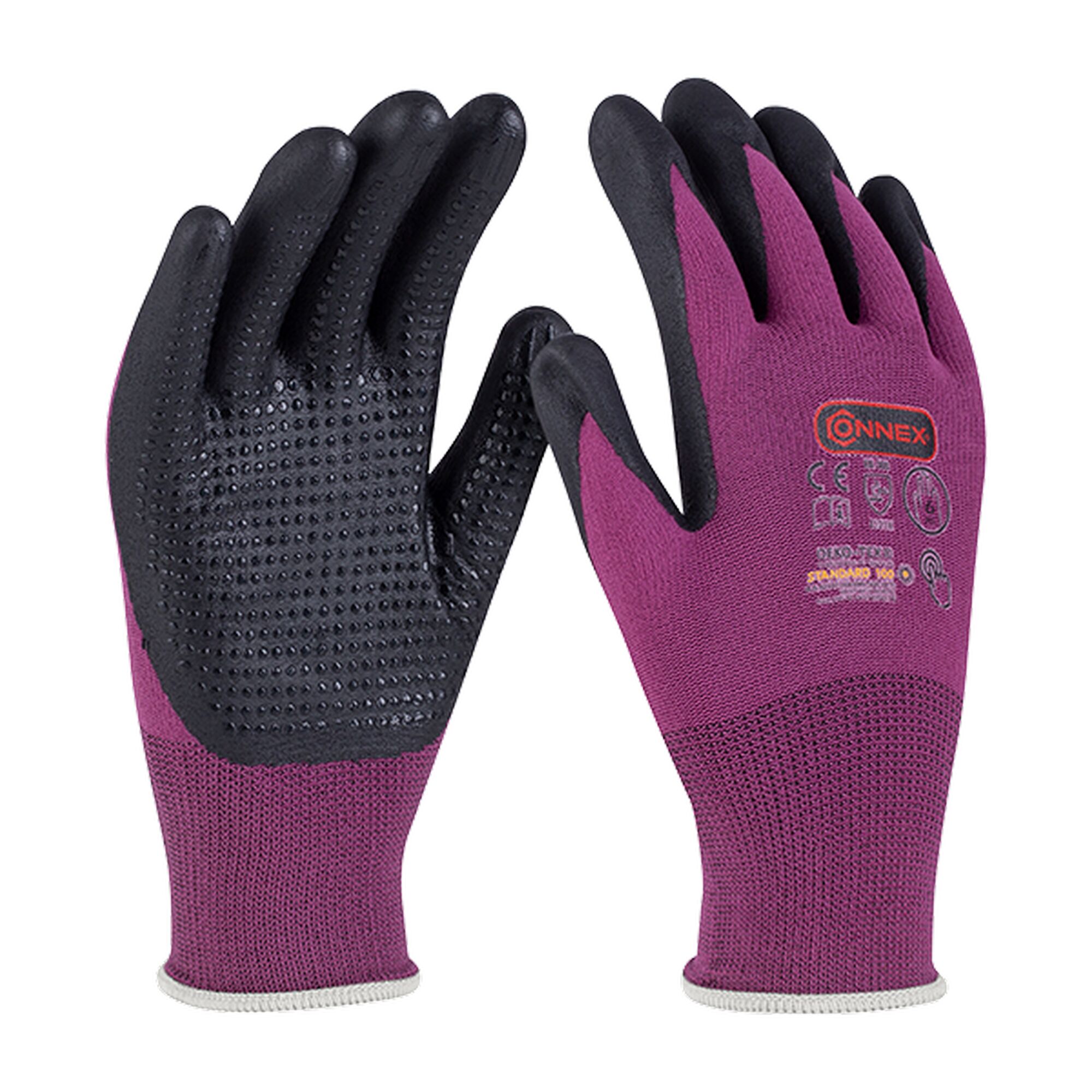 Lila Arbeitshandschuhe mit Noppen