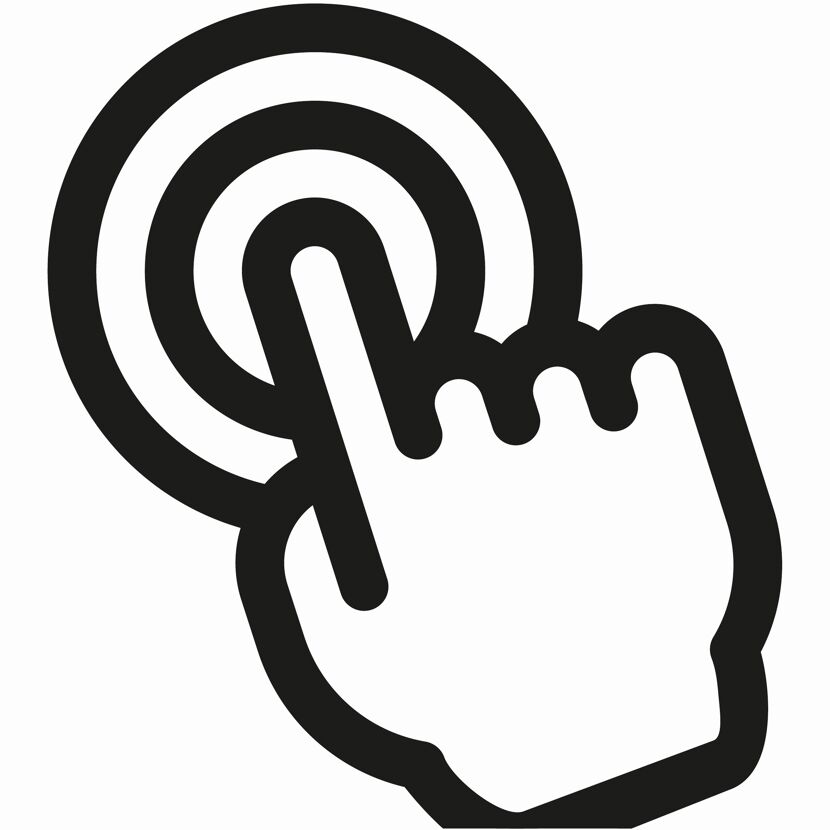 Finger tippt auf Oberfläche