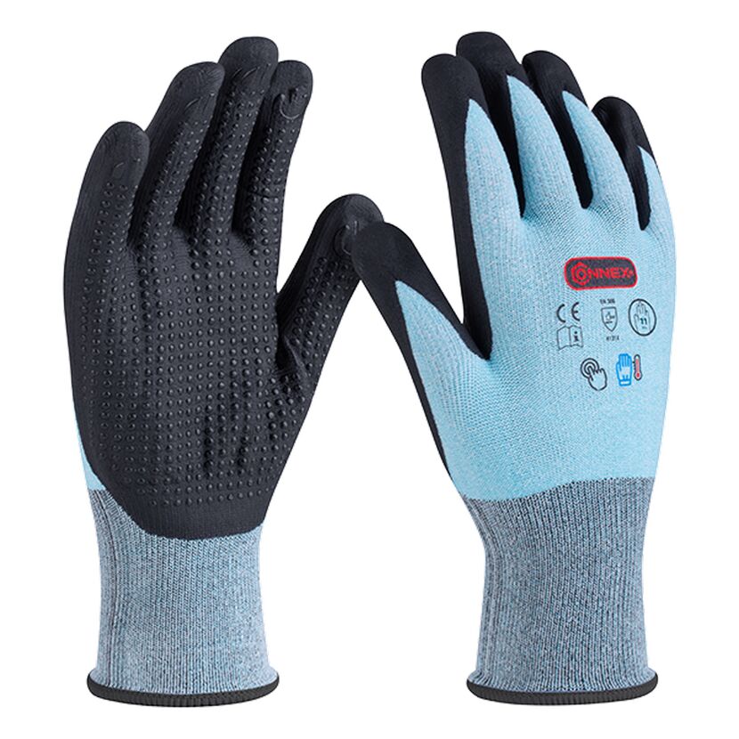 Blaue Arbeitshandschuhe mit Noppen