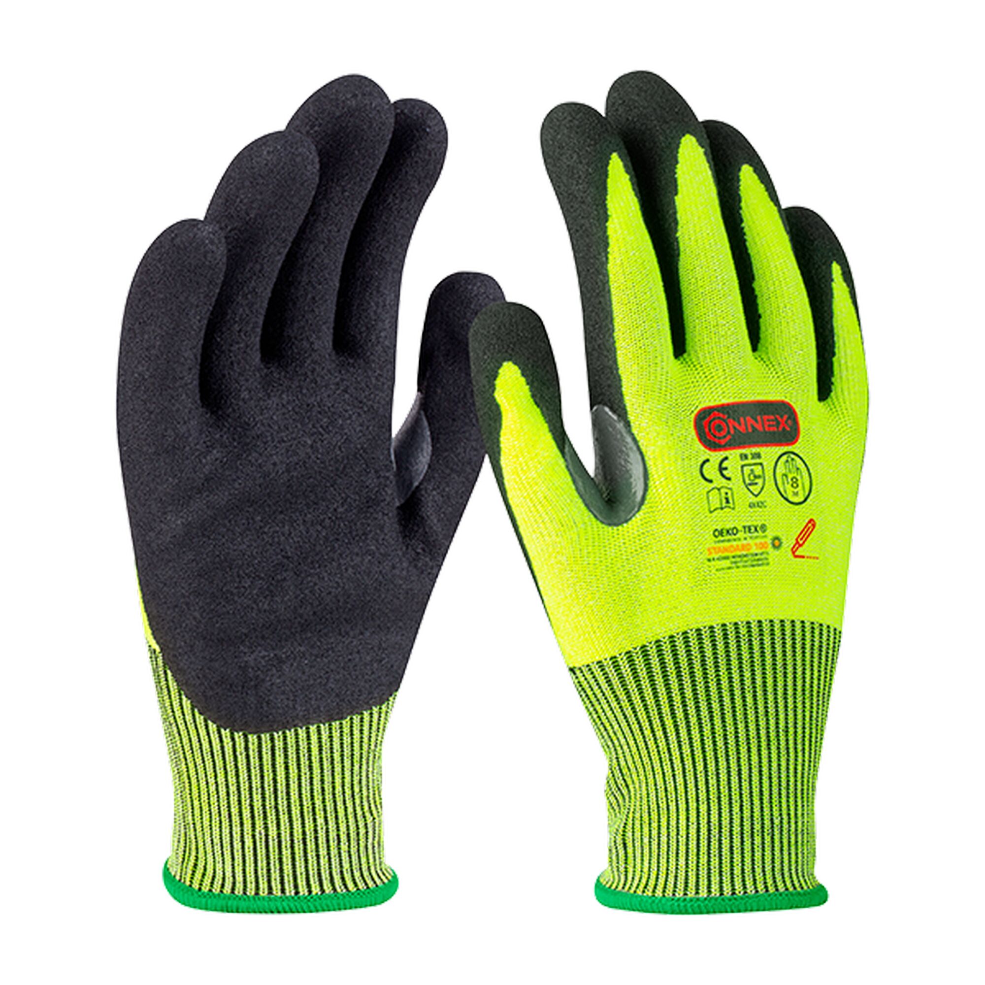 Ein Paar grüne Arbeitshandschuhe