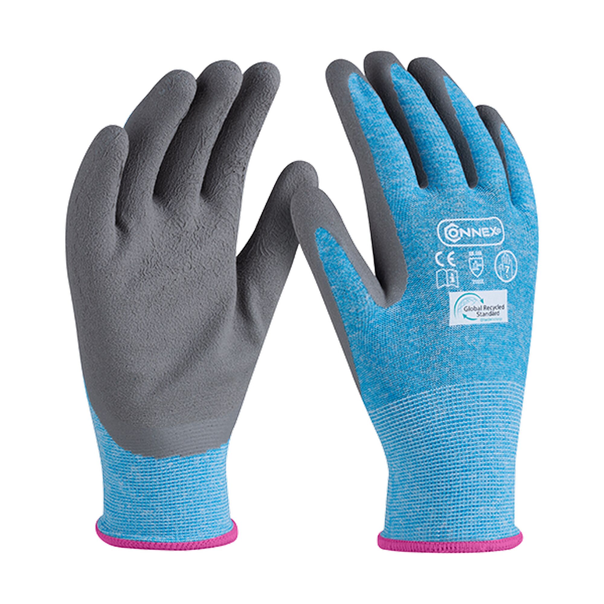 Ein Paar blaue Arbeitshandschuhe