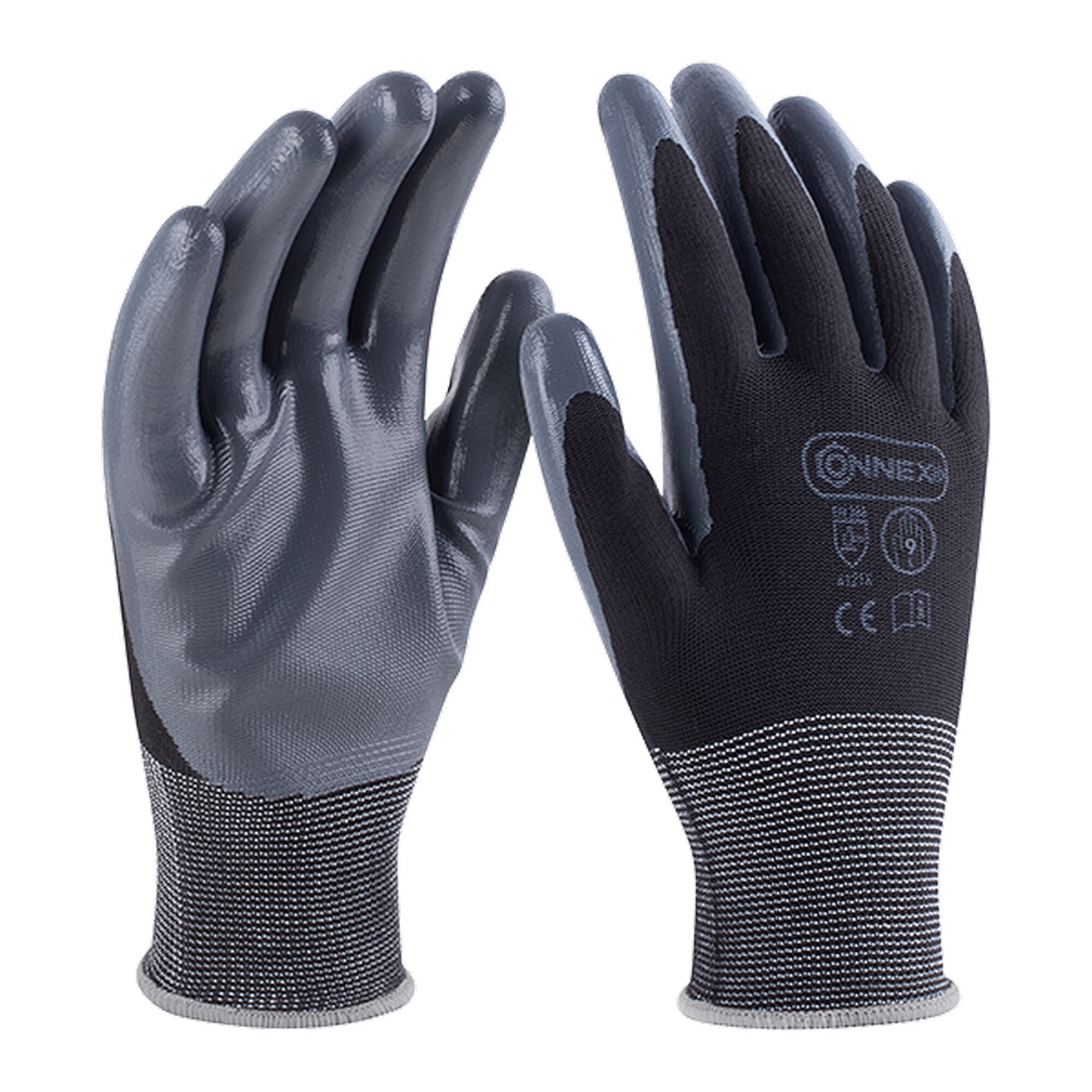 Ein Paar graue Arbeitshandschuhe