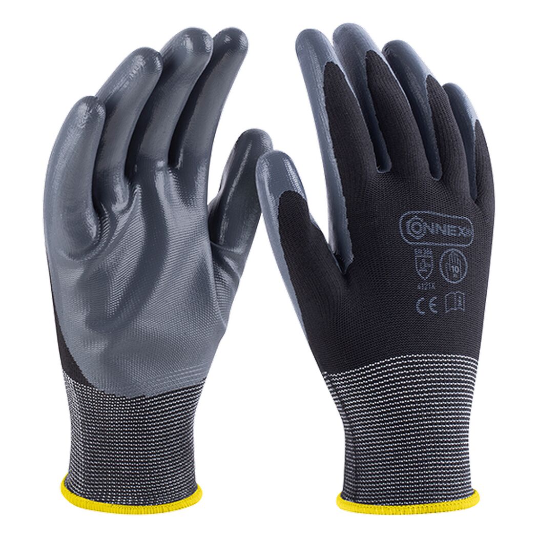 Ein Paar graue Arbeitshandschuhe