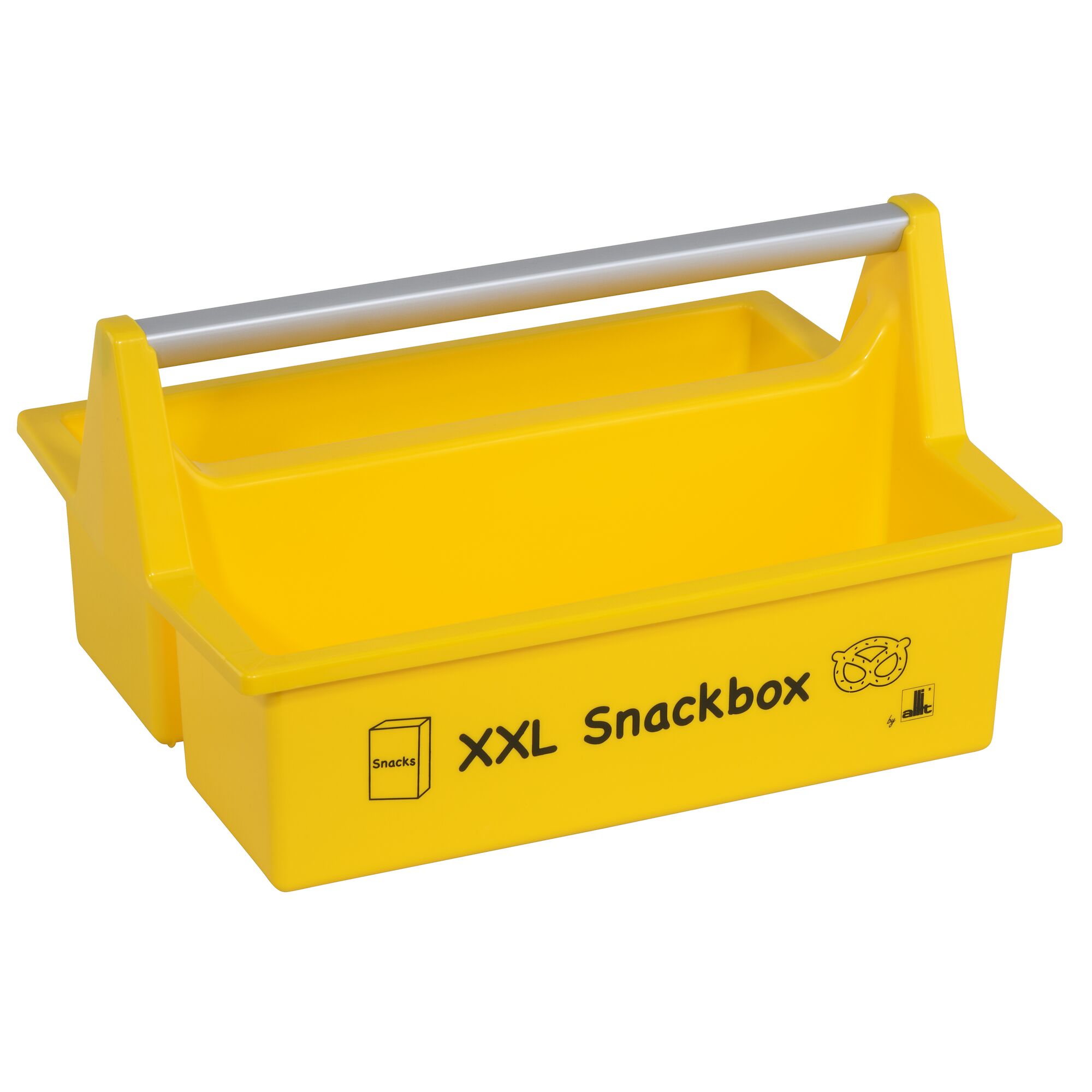 Gelbe Snackbox mit Tragegriff