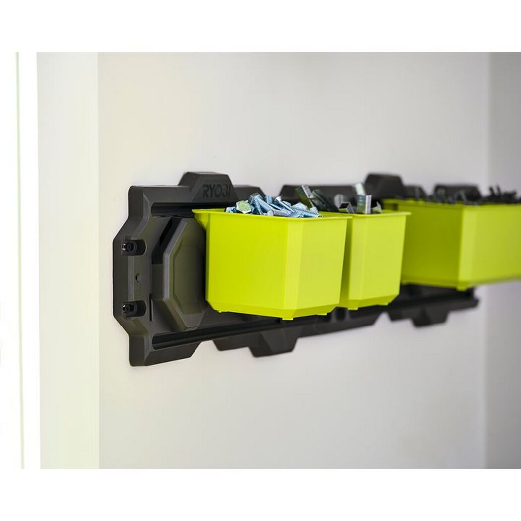 Schwarzer RYOBI Kleinteileorganizer mit gelben Boxen