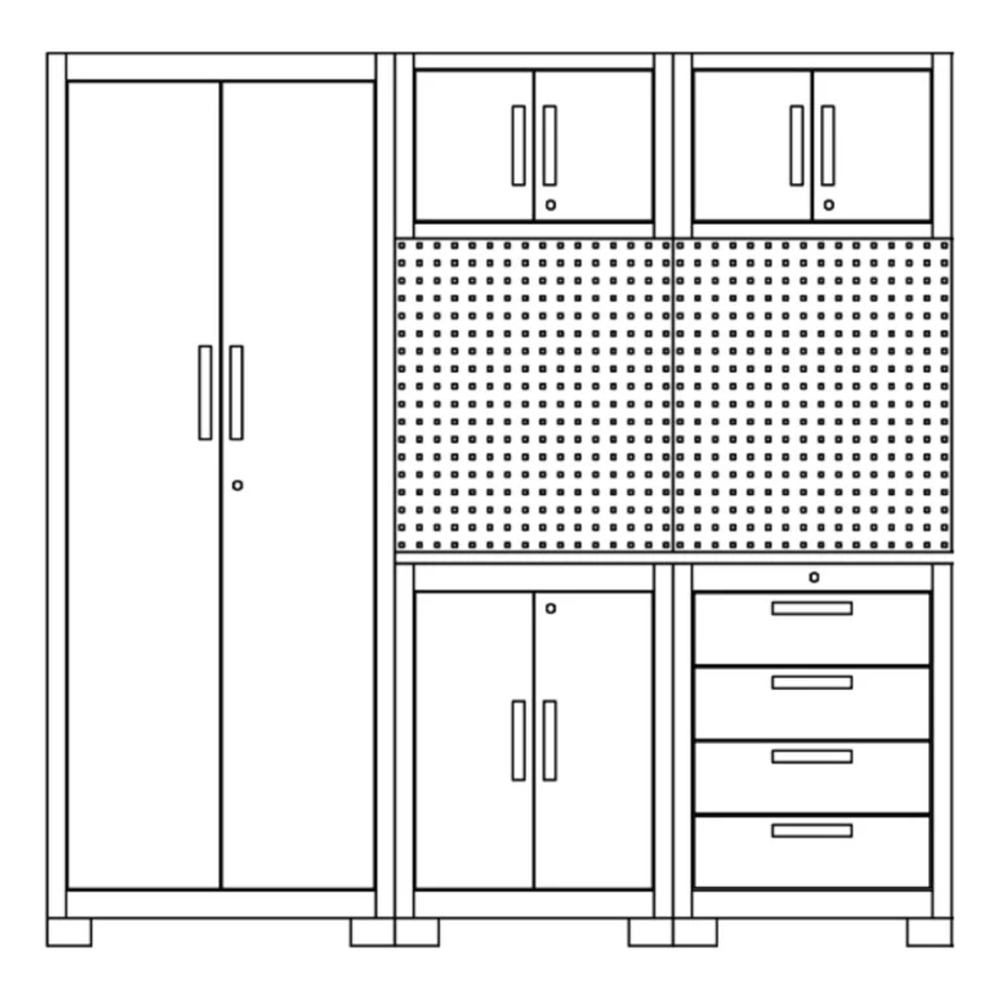 Werkstatteinrichtungs-Set schwarz 8-teilig 195 x 50 x 200 cm + product picture