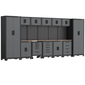 Werkstatteinrichtungs-Set schwarz 19-teilig 455 x 50 x 200 cm