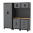 Werkstatteinrichtungs-Set schwarz 19-teilig 455 x 50 x 200 cm