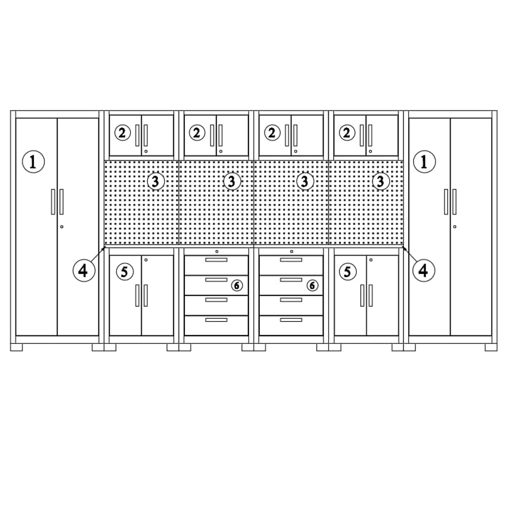 Werkstatteinrichtungs-Set schwarz 16-teilig 395 x 50 x 200 cm + product picture