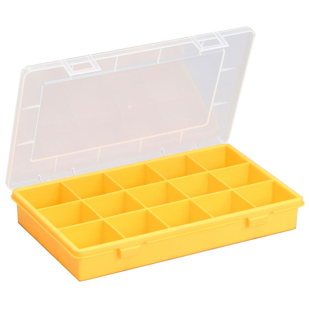 EuroPlus Sortimentskasten 'Basic 29/15' 15 Fächer gelb 29 x 18,5 x 4,6 cm