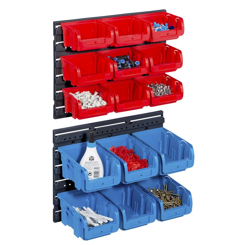 ProfiPlus Sichtboxen-Set 'Set C 1+2/17' 17-teilig rot/blau