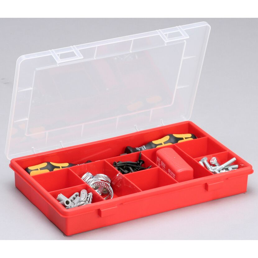 EuroPlus Sortimentskasten 'Basic 29/9' 9 Fächer rot 29 x 18,5 x 4,6 cm