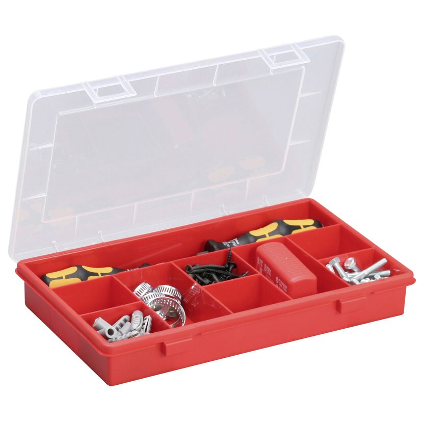 EuroPlus Sortimentskasten 'Basic 29/9' 9 Fächer rot 29 x 18,5 x 4,6 cm