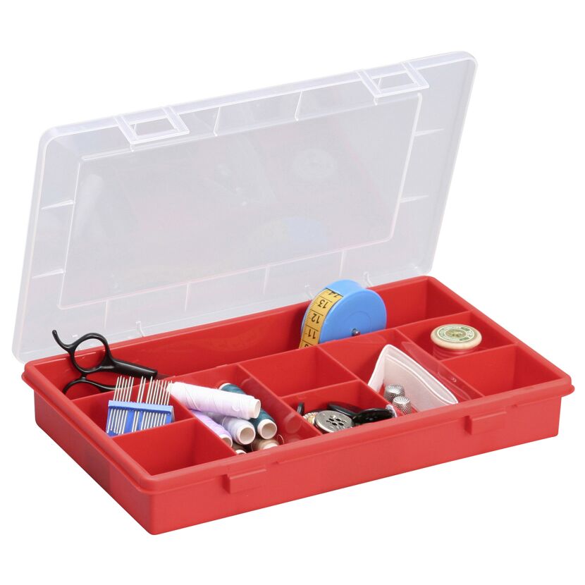 EuroPlus Sortimentskasten 'Basic 29/9' 9 Fächer rot 29 x 18,5 x 4,6 cm