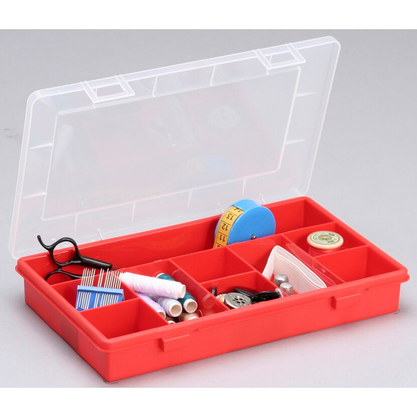 EuroPlus Sortimentskasten 'Basic 29/9' 9 Fächer rot 29 x 18,5 x 4,6 cm