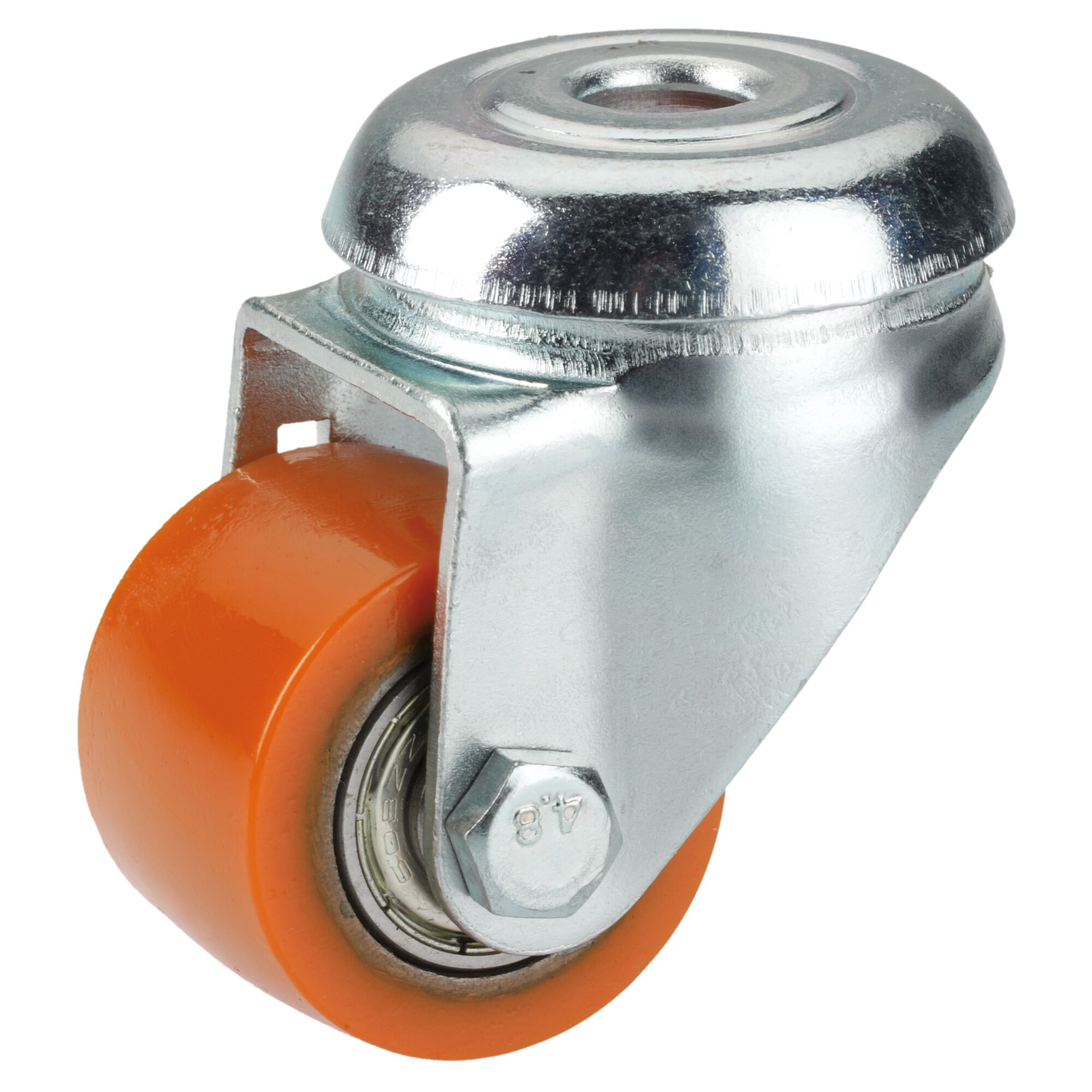 Orange Lenkrolle mit silberner Halterung