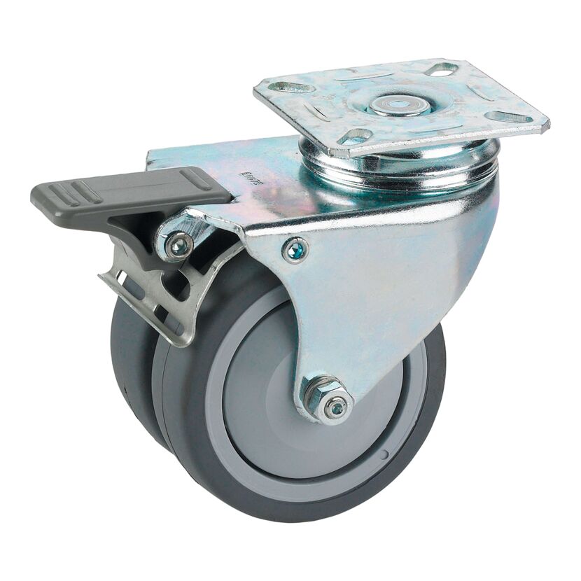 Lenkrolle mit Platte 75 mm